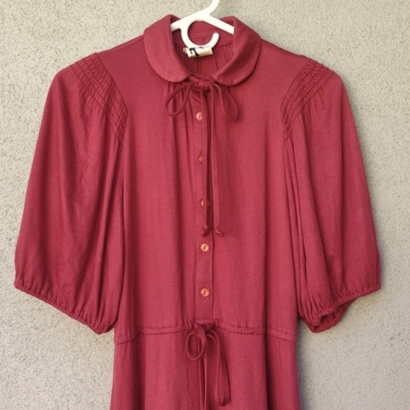 Vintage Jody T of California Burgundy Midi Dress - Picture 3 of 10
